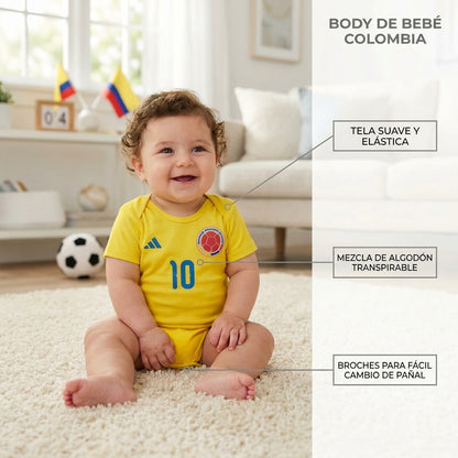 Body Selección Colombia para Bebé - 100% Algodón Tricolor