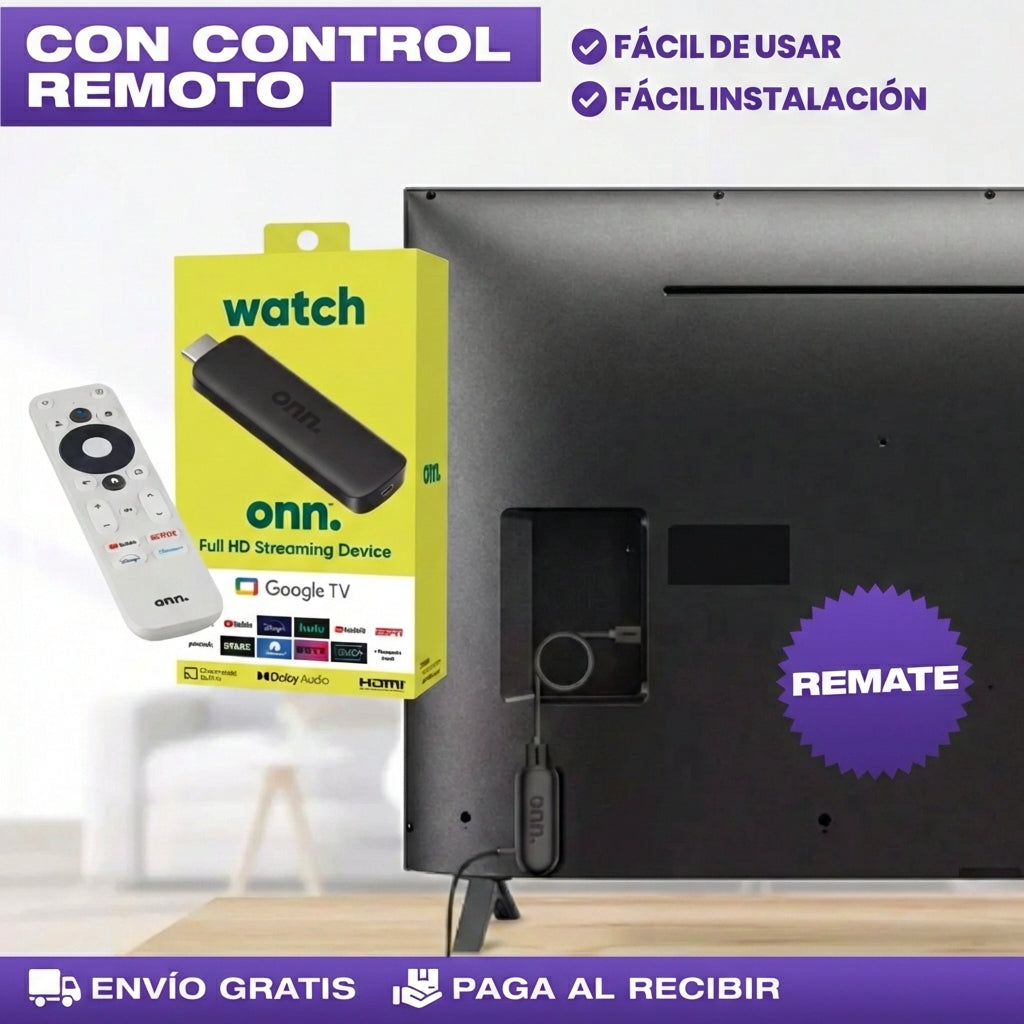 Convertidor a SmartTV - ONN Full HD con Google TV