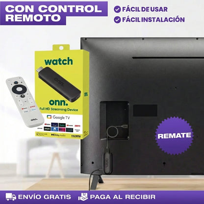 Convertidor a SmartTV - ONN Full HD con Google TV