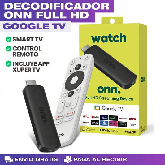 Convertidor a SmartTV - ONN Full HD con Google TV
