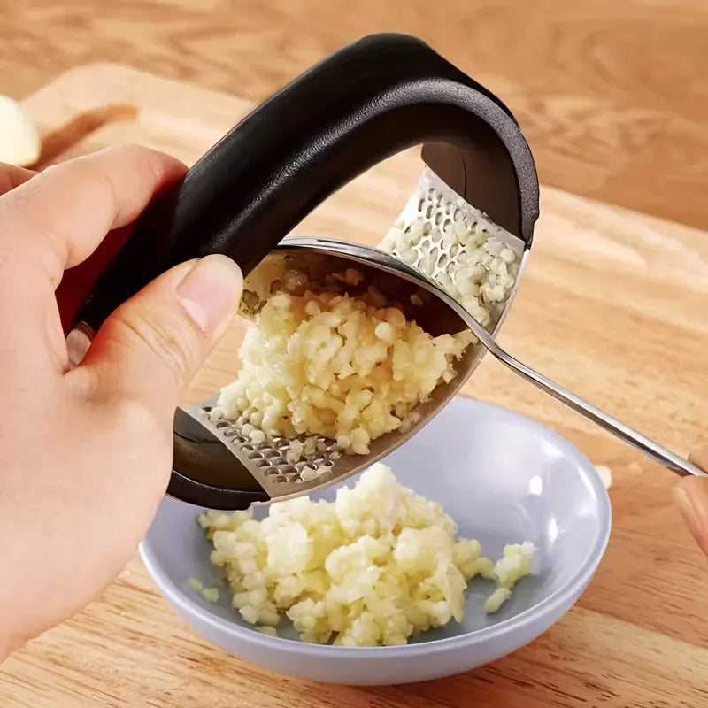 Triturador de Ajo Ergonómico de Acero Inoxidable