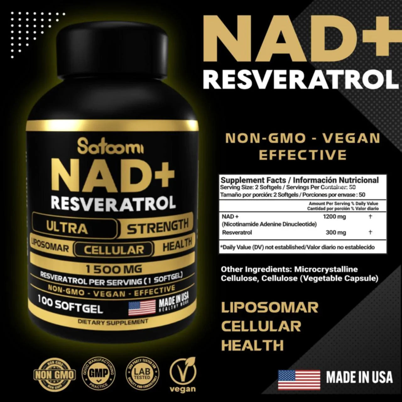 NAD + Resveratrol | Rejuvenecedor Celular y Antioxidante NATURAL
