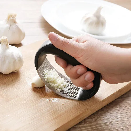 Triturador de Ajo Ergonómico de Acero Inoxidable